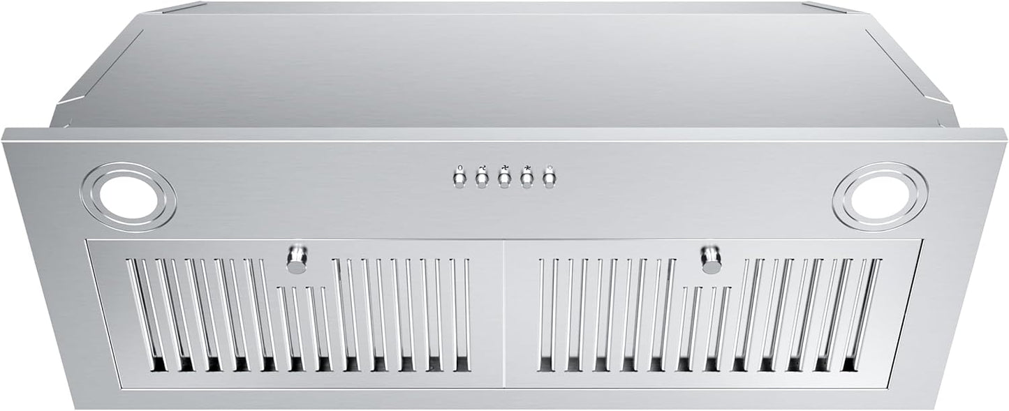 FIREGAS Range Hood Insert 30 inch, Built-in Kitchen Hood with 600 CFM, Ducted/Ductless