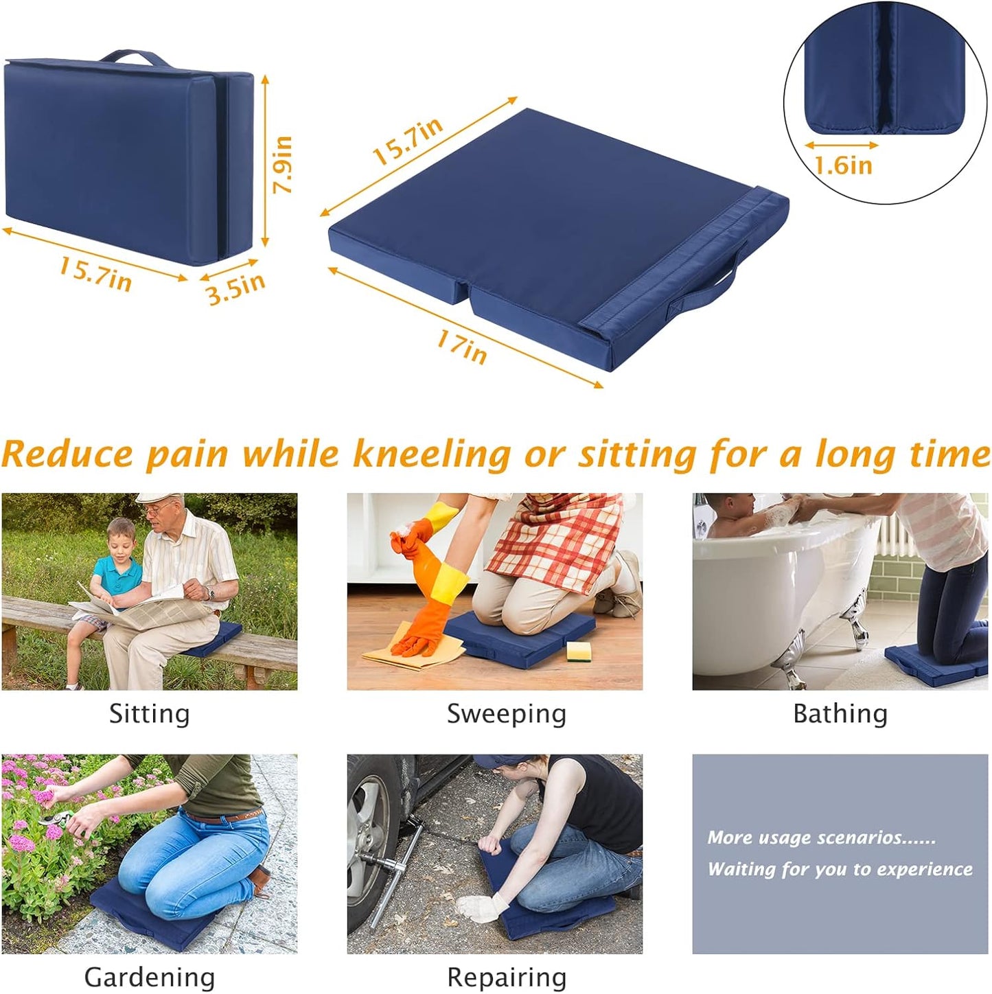 Patented Garden Kneeler and Seat Heavy Duty, Upgraded Garden Bench