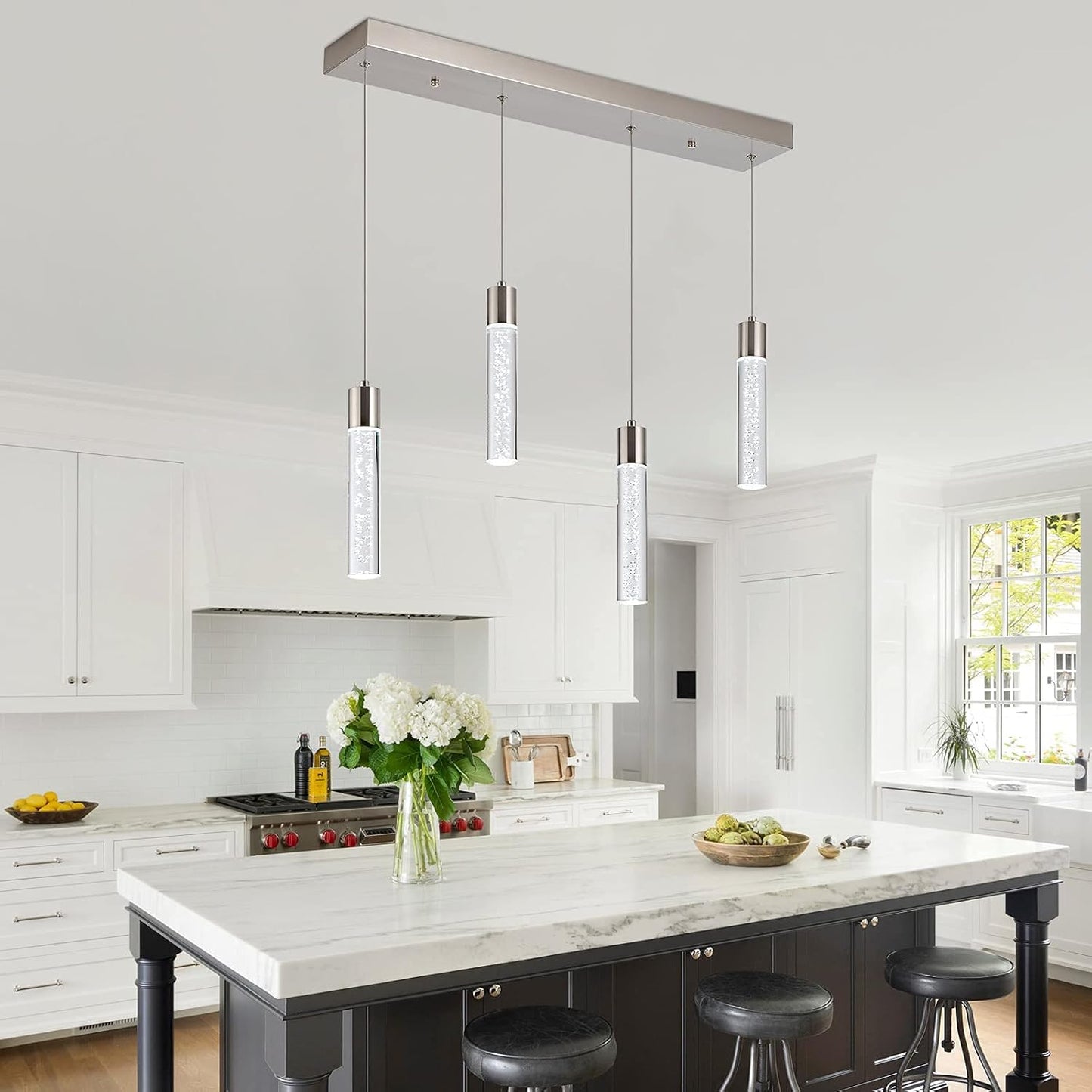 4-Light Pendant Light Fixtures for Kitchen Island, Updated Premium LED Pendant