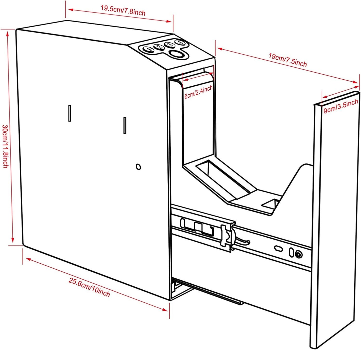 Biometric Slider Handgun Gun Safe for Nightstand, Desk, Bed Side,Truck