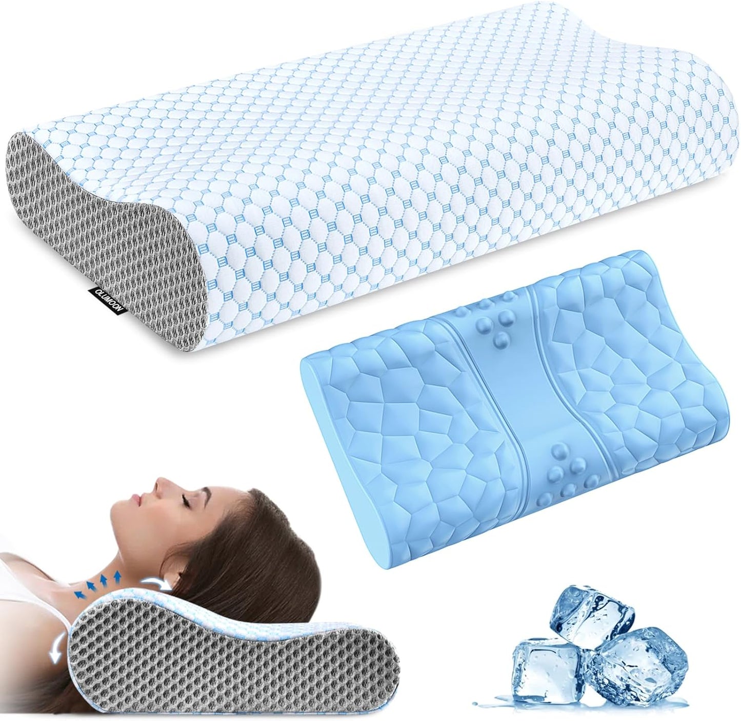 Neck Pillow Memory Foam Pillows - Cooling