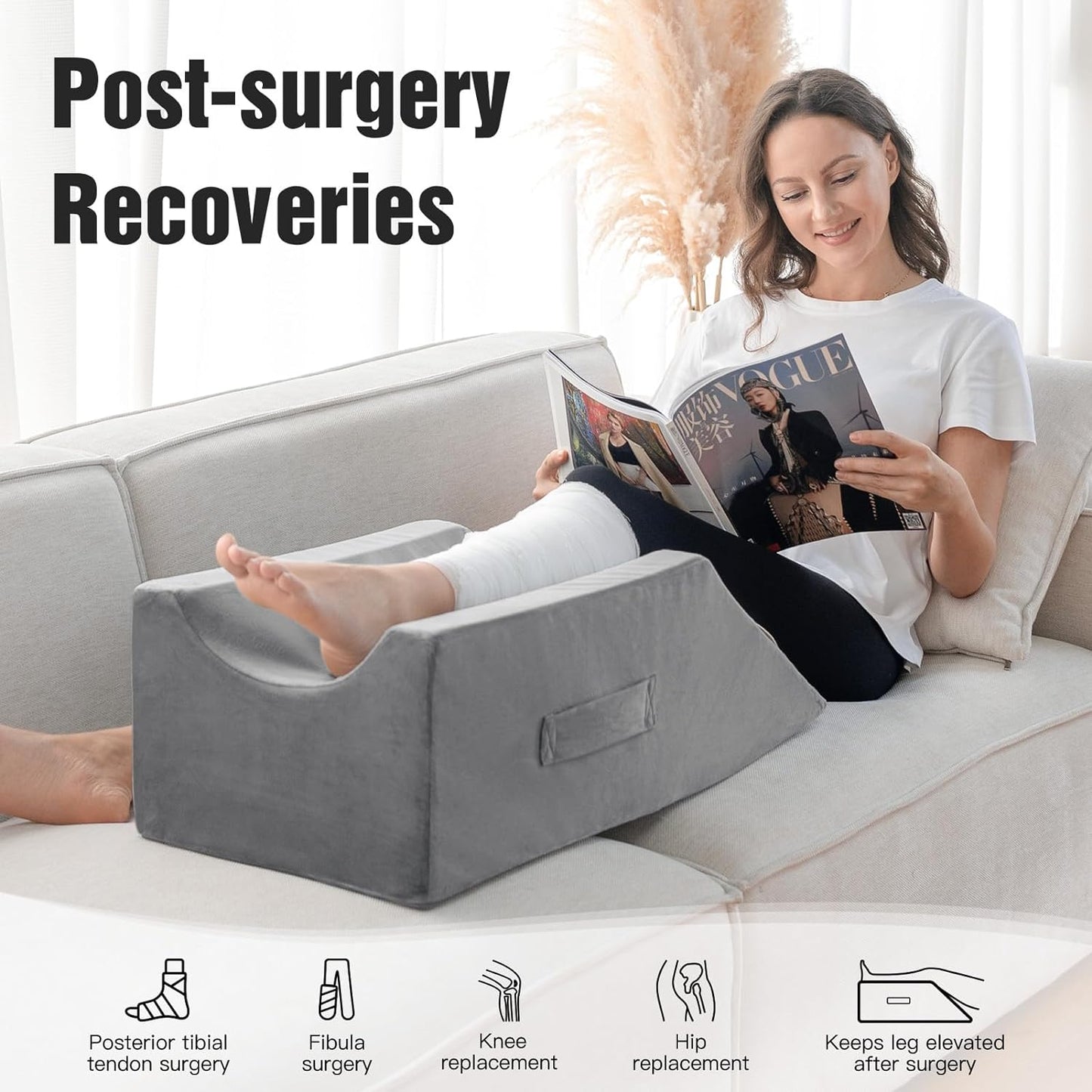 LightEase Memory Foam Leg, Knee, Ankle Support and Elevation Leg Pillow for Surgery