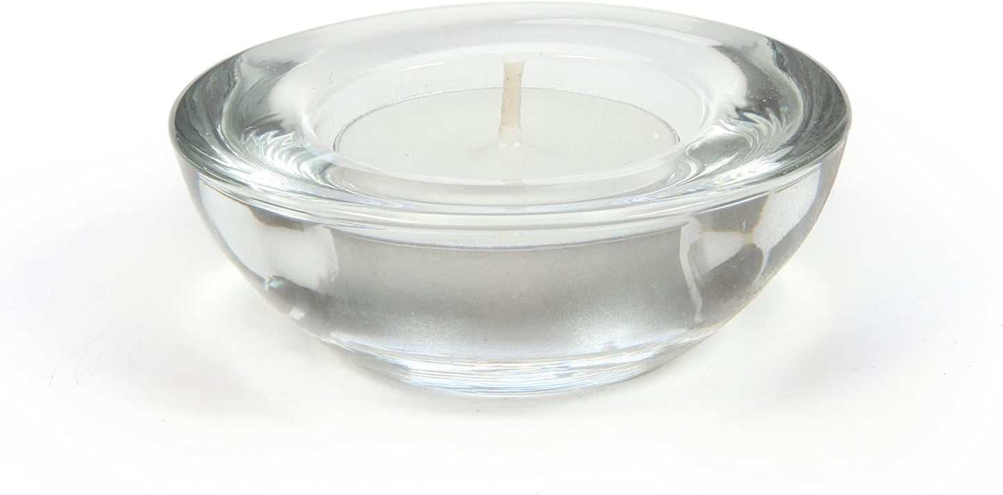 Hosley Set of 18 Clear Glass LED Tealight Holders 3 Inch Diameter