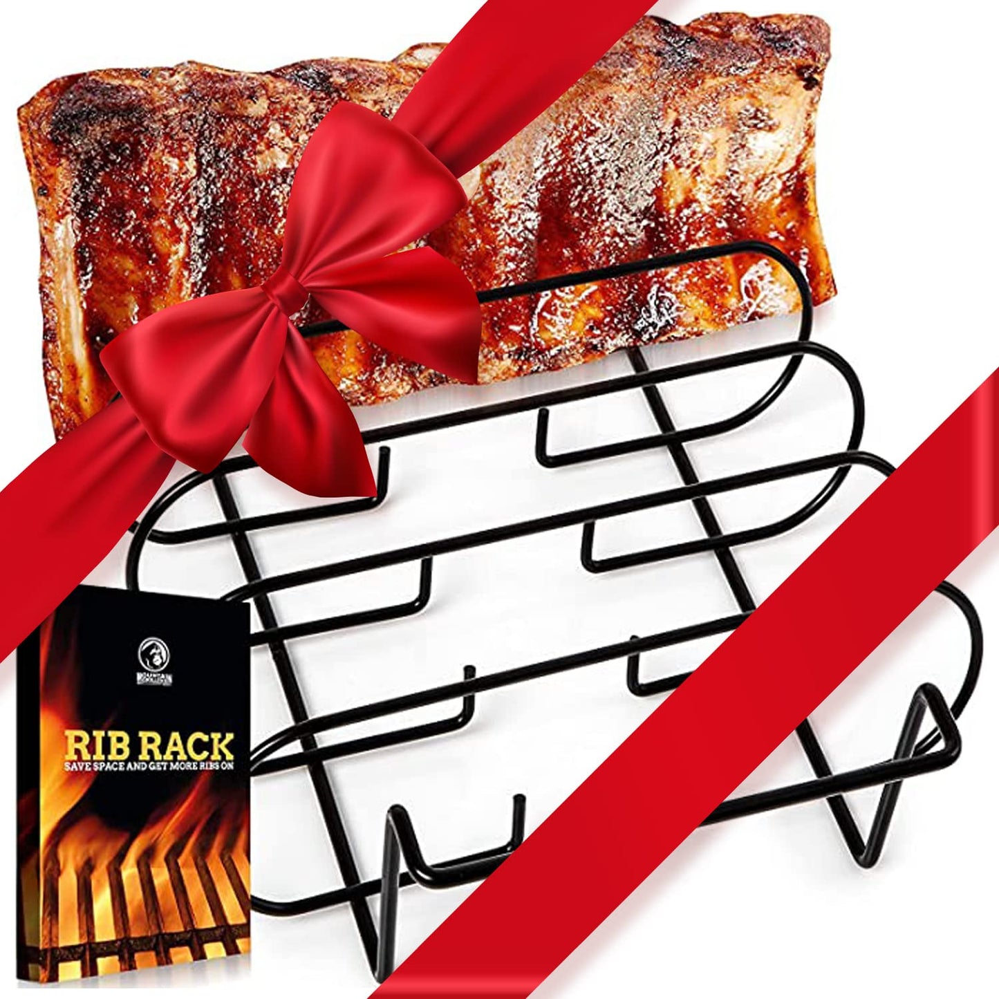 MOUNTAIN GRILLERS BBQ Rib Racks for Smoking, Gas Smoker or Charcoal Grill