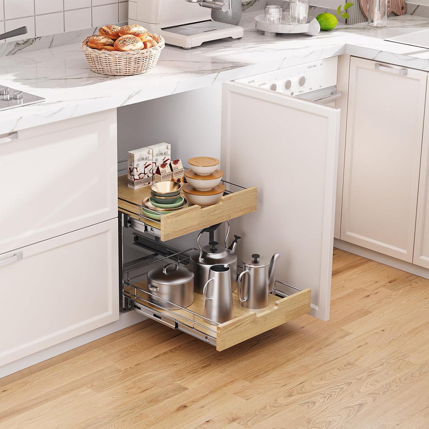 Pull Out Cabinet Organizer, Heavy-Duty Slide Out Shelf, 15" x 21"