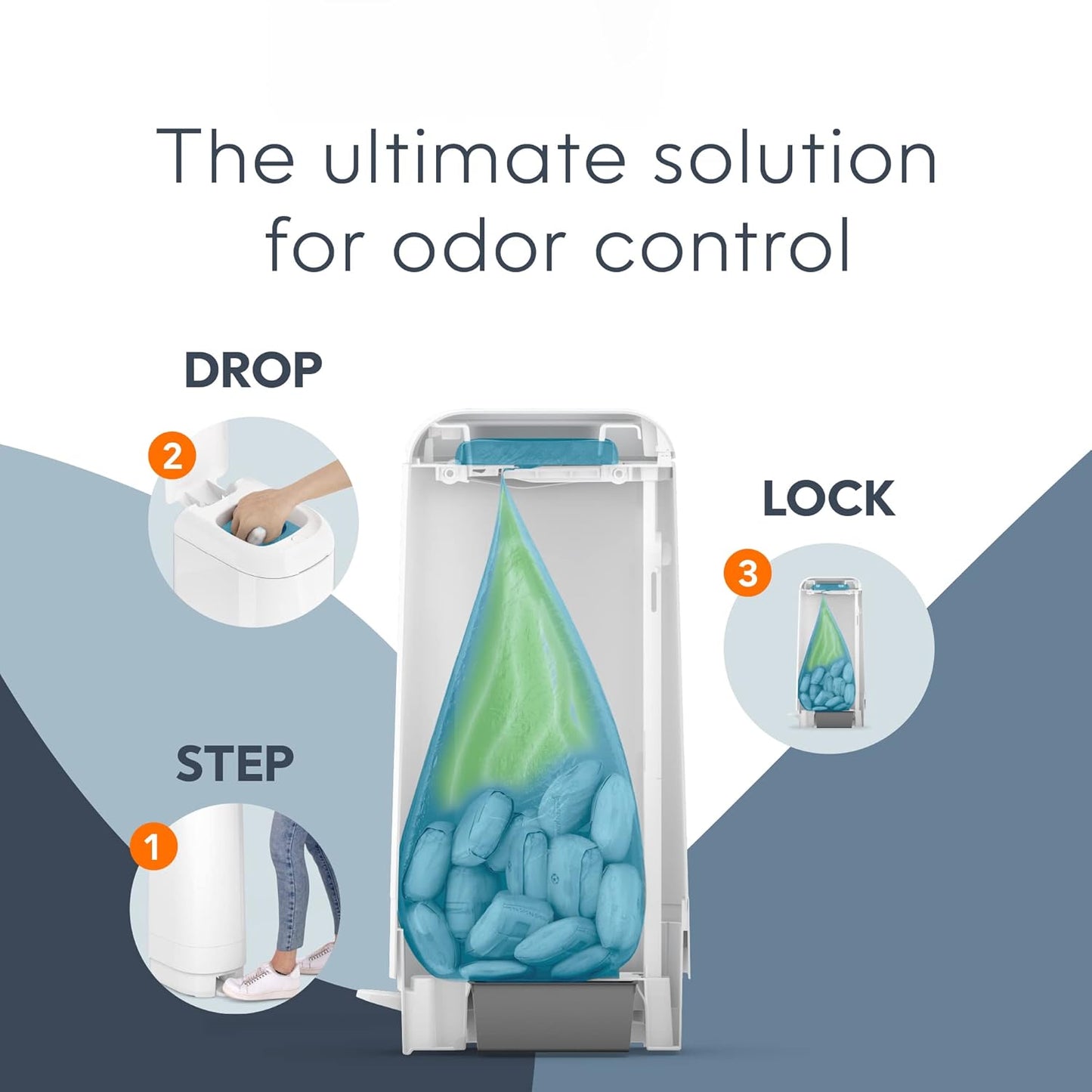 Diaper Genie Signature Pail Holds Up to 846 Newborn-Sized Diapers Per Refill