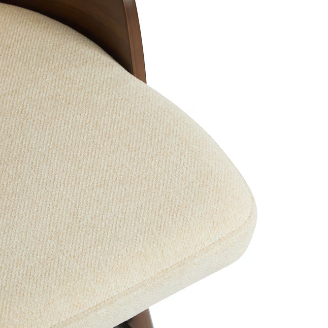 ModernLuxe Como Indoor Wood Barstool Walnut Finished with Beige upholstery Set of 2