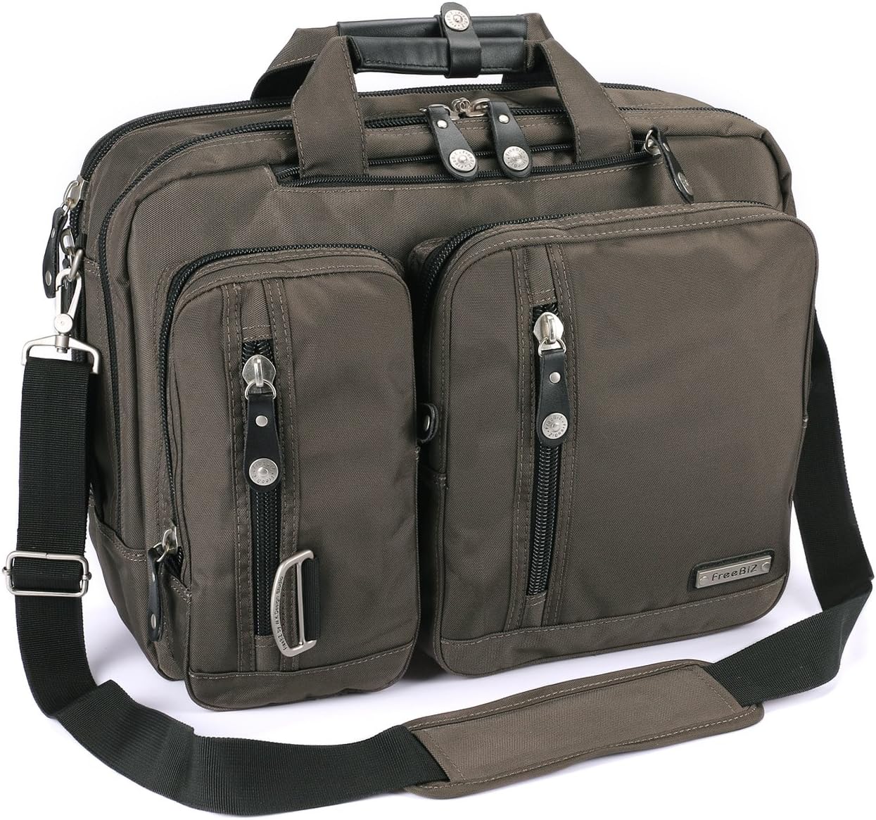 18.4 Inches Laptop Bag Multi-function Briefcase Backpack with Handle (Army Green)