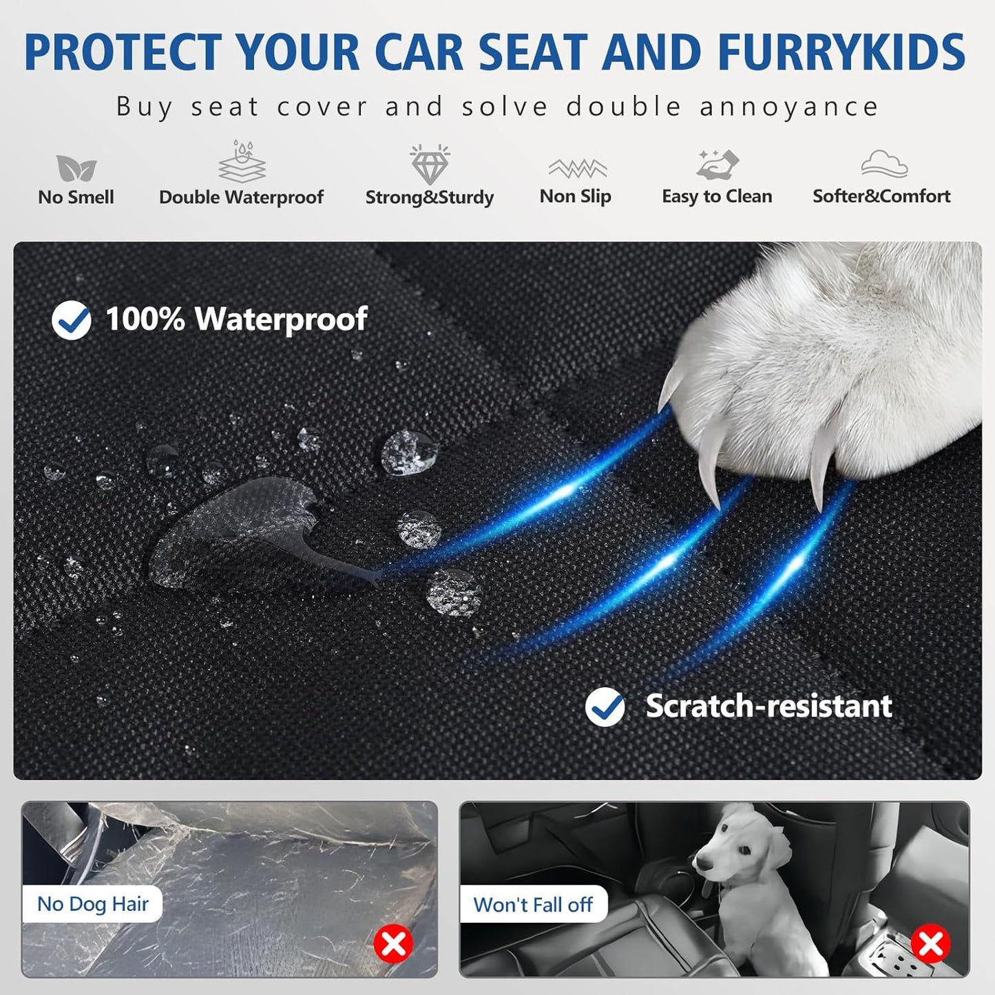 XL Truck Back Seat Extender for Dogs, Dog Seat Cover Back Seat Holds 420lbs, Hard Bottom