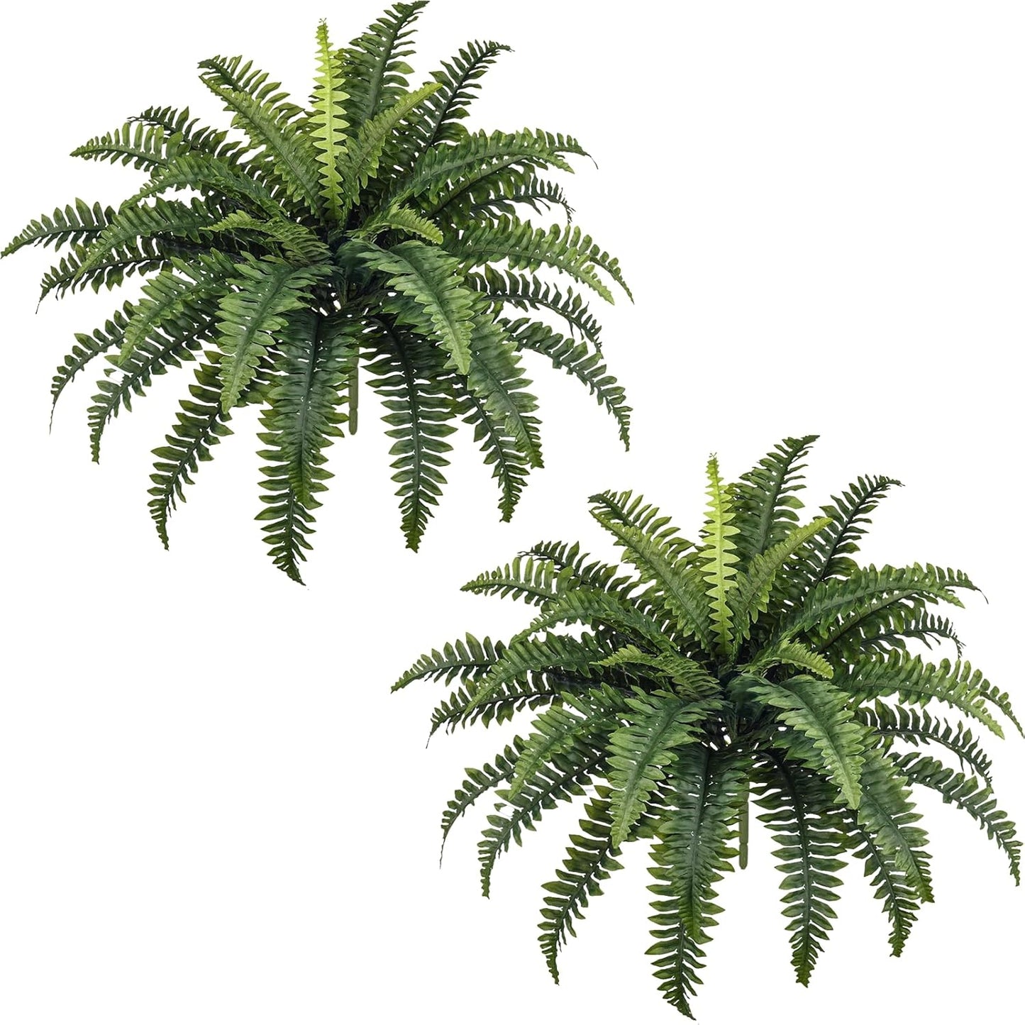 35" Ferns Artificial Bush Plants Large, 2 Artificial Boston Ferns