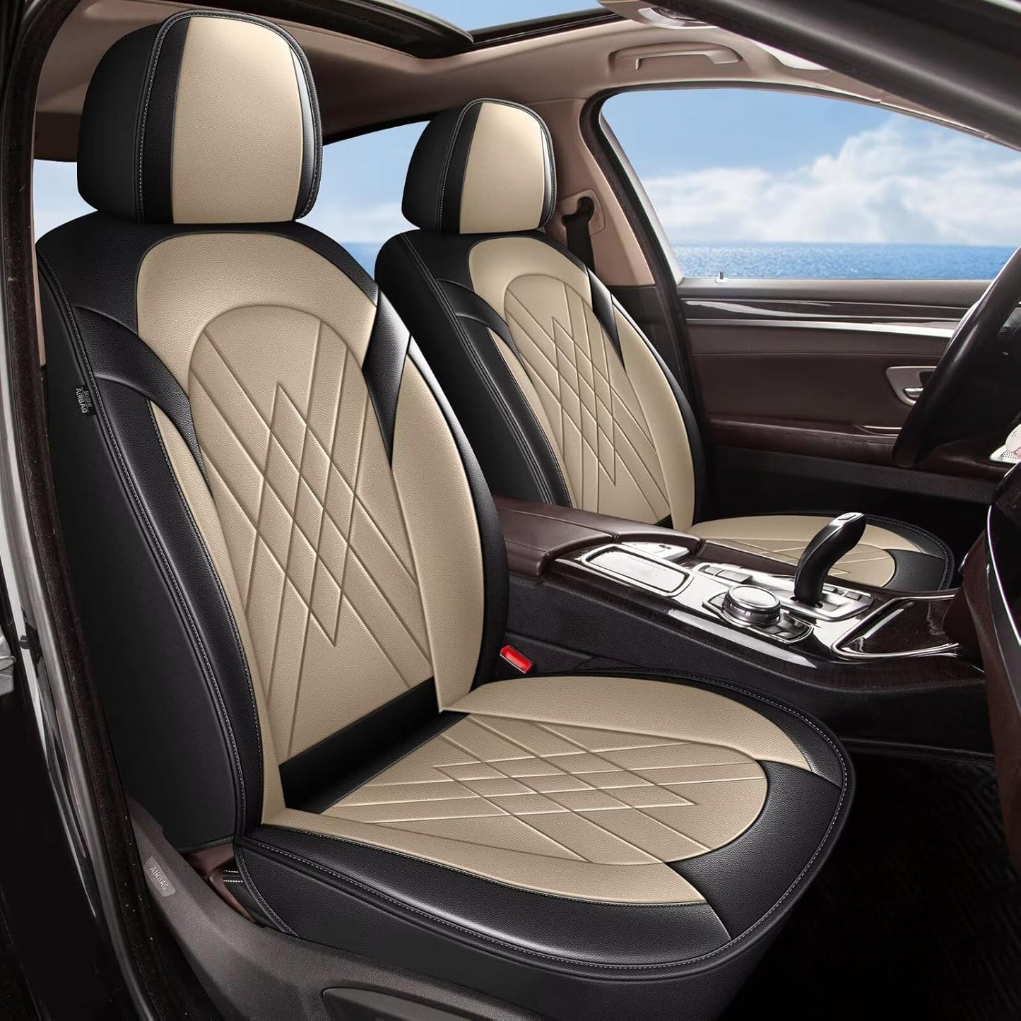 YORKNEIC 2 Pcs Front Car Seat Cover for Ford Edge 2007-2023 2024 2025