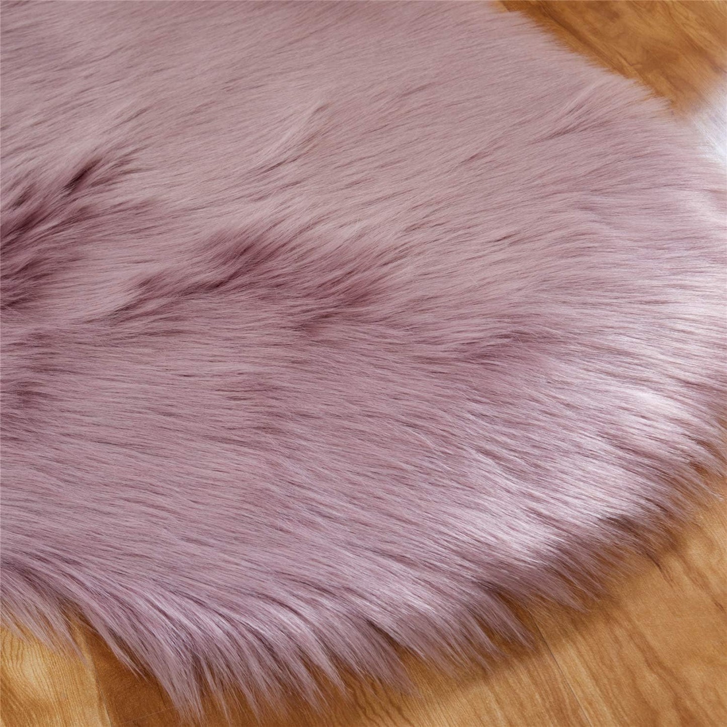 Fuzzy Area Rug for Bedroom Floor Sofa Living Room (2 x 6 ft Sheepskin, Light Purple)