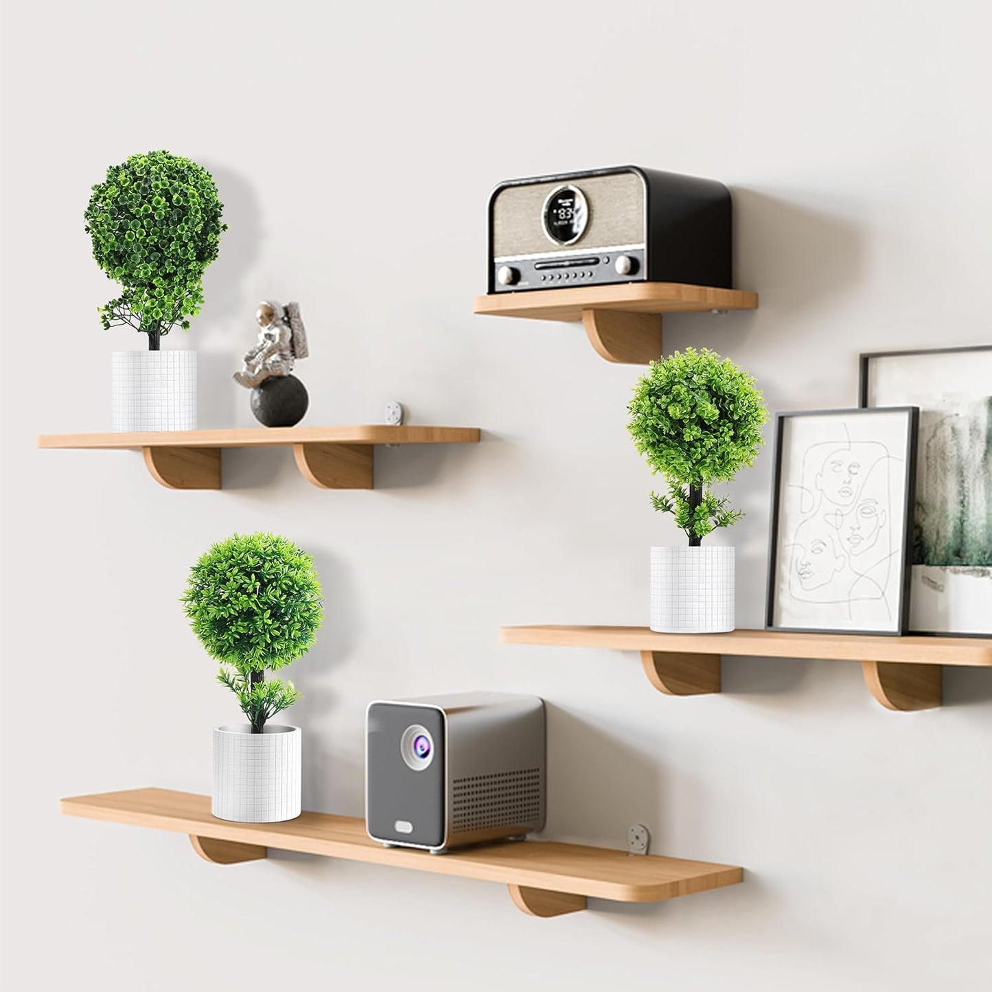 3 Pack Small Fake Plant 11" Desk Plant Artificial Potted Boxwood Plants Indoor for Table Desk