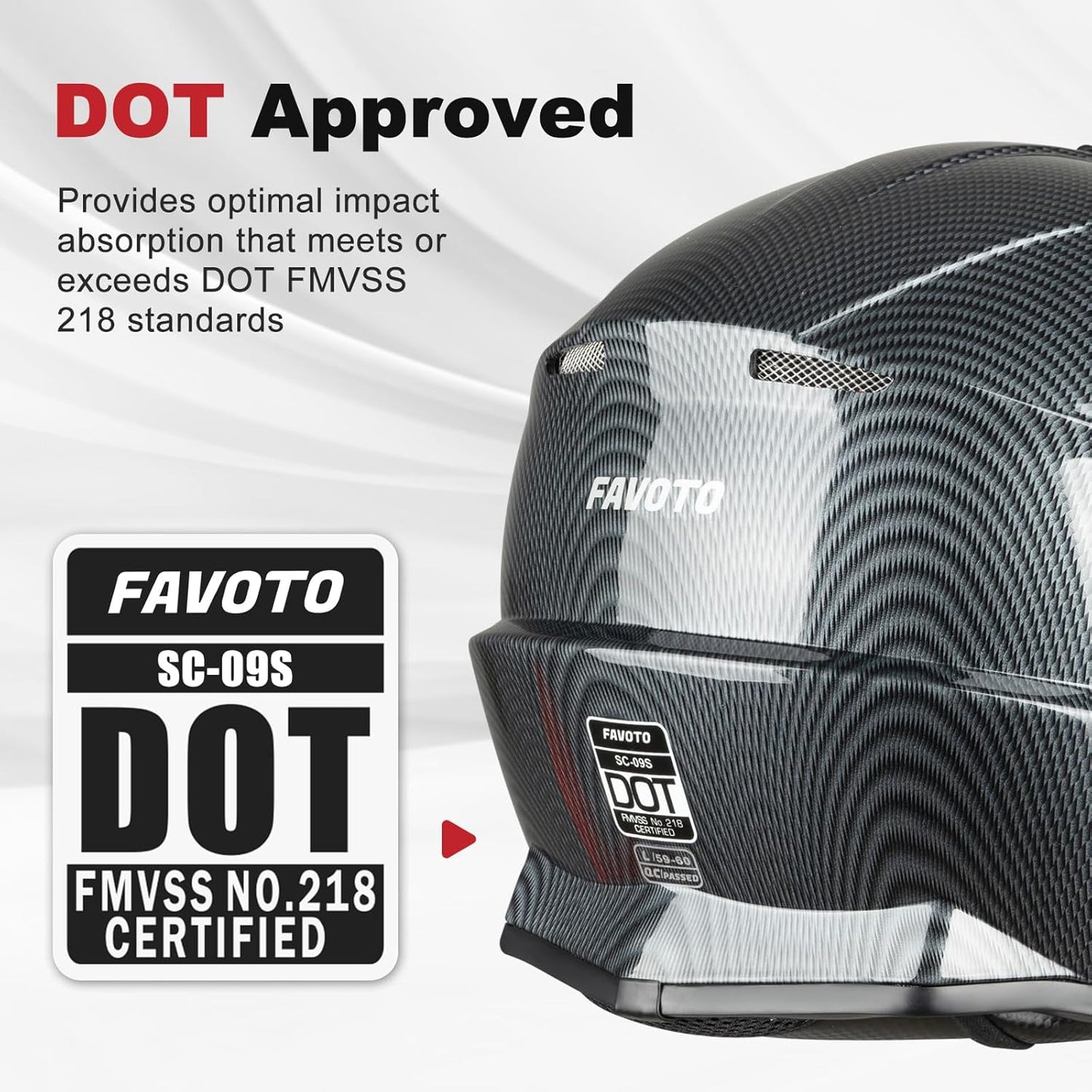 Favoto Adult Dirt Bike Helmets - DOT Approved Lightweight Motocross -XL