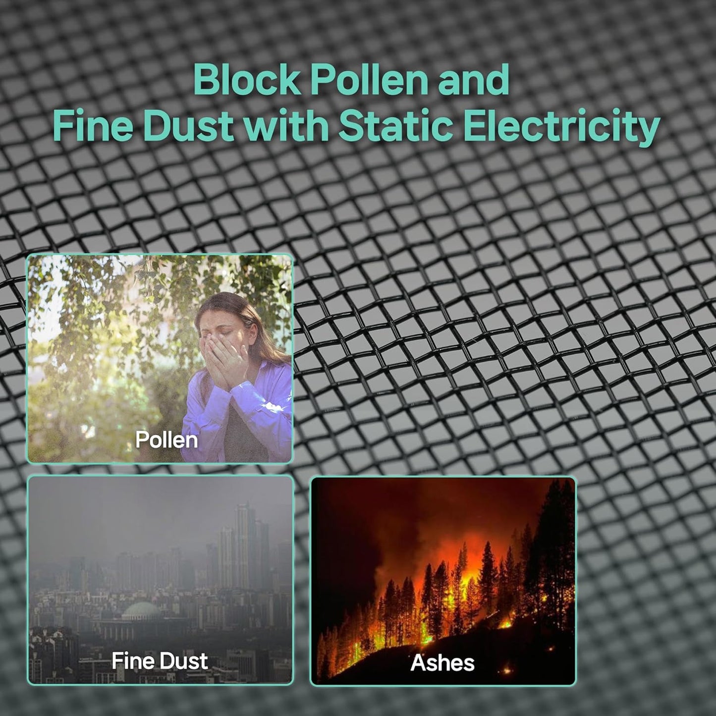 Premium Window Screen Replacement DIY KIT 39"51" Blocks Rain, Pet Scratch, Pollen