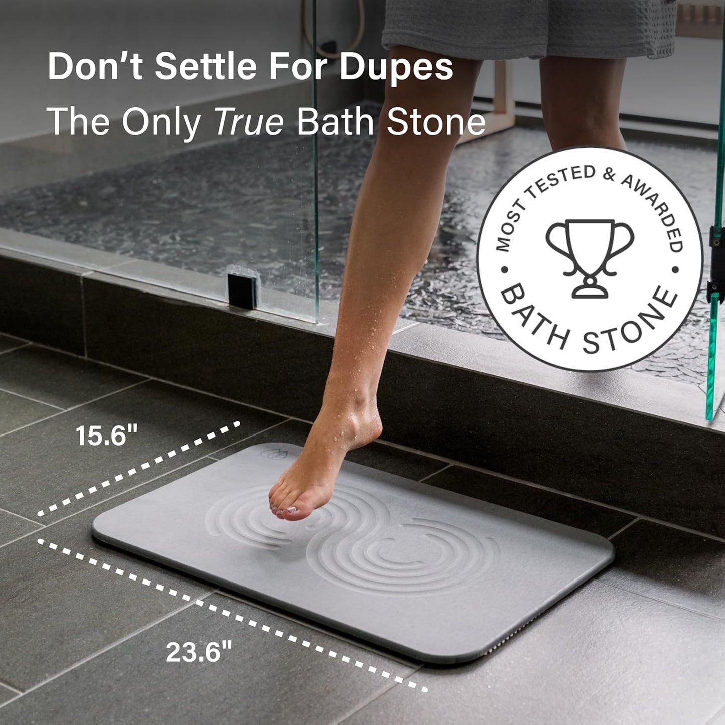 Dorai Home Bath Stone Mat 23.6"x15.4" – Quick-Dry