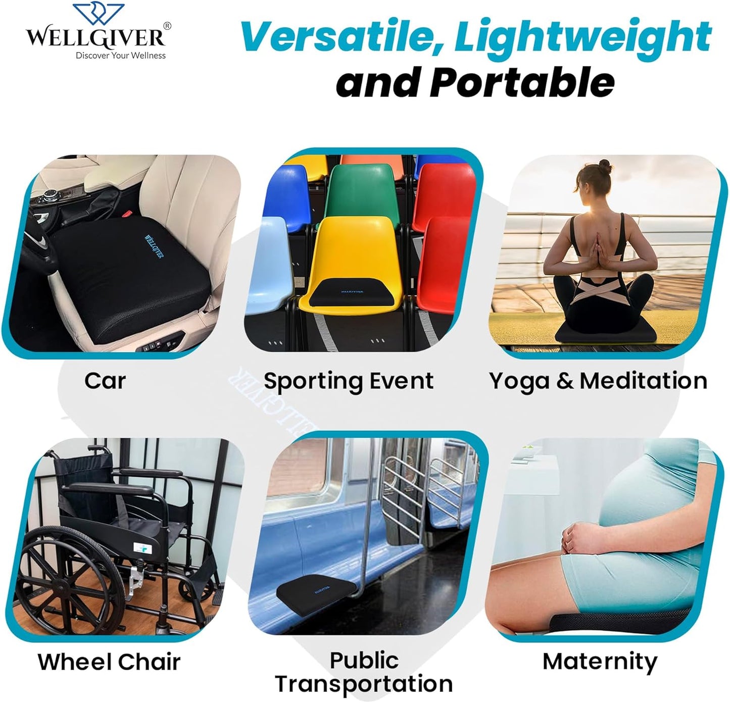 Memory Foam Seat Cushion, Car Seat Pillow for Driving, Office Chair & Gaming