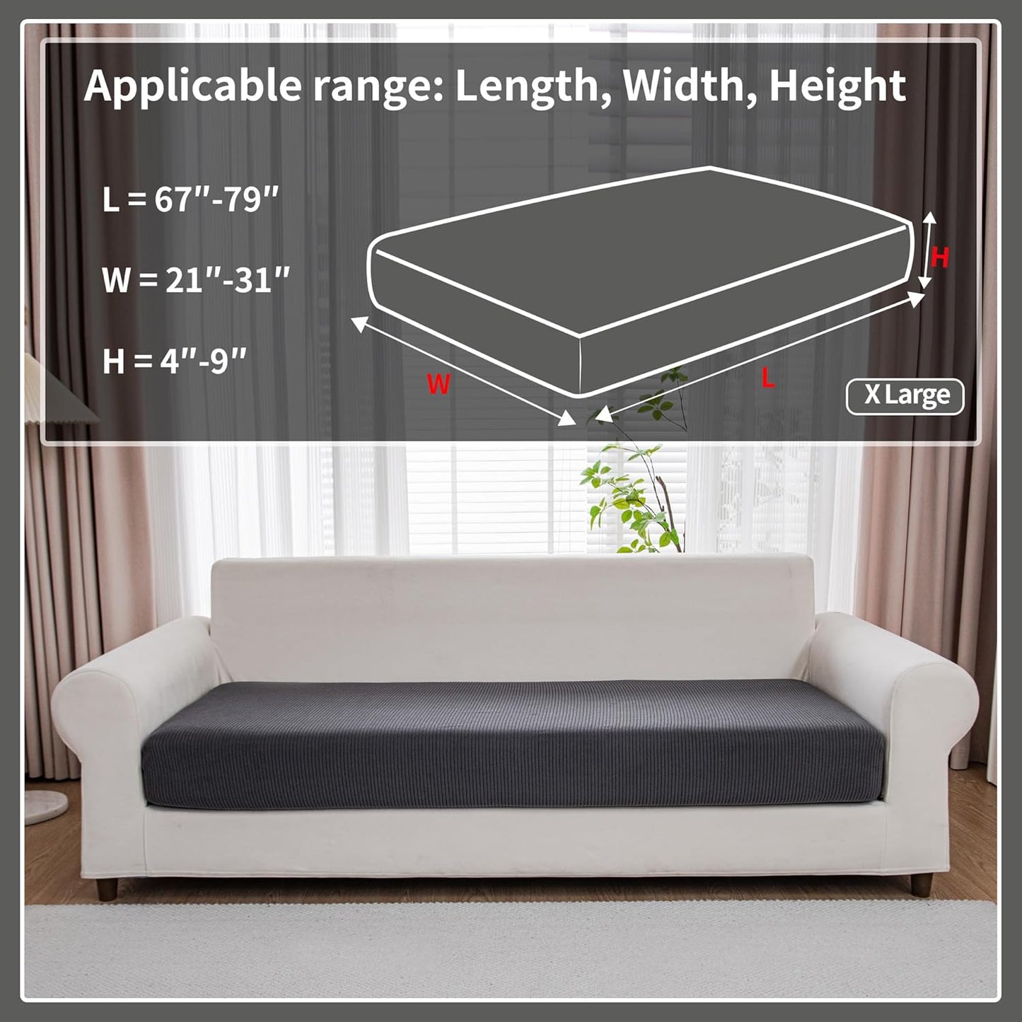 Couch Cushion Covers, Comfort Soft Magic Sofa Covers Washable Stretch Resistant