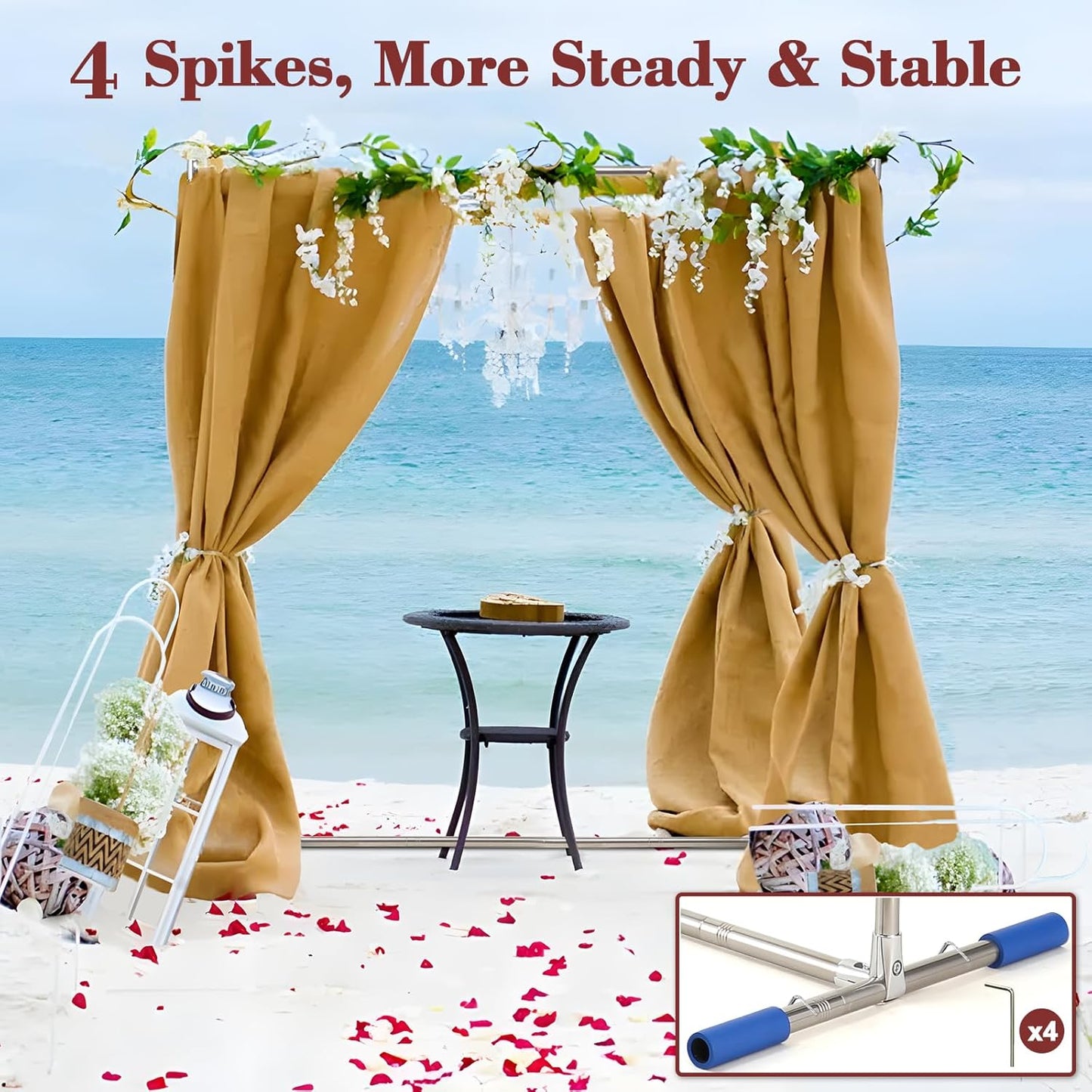 7FT Arch Backdrop Stand, 5FT Wide, Stainless Steel Wedding Arch Stand