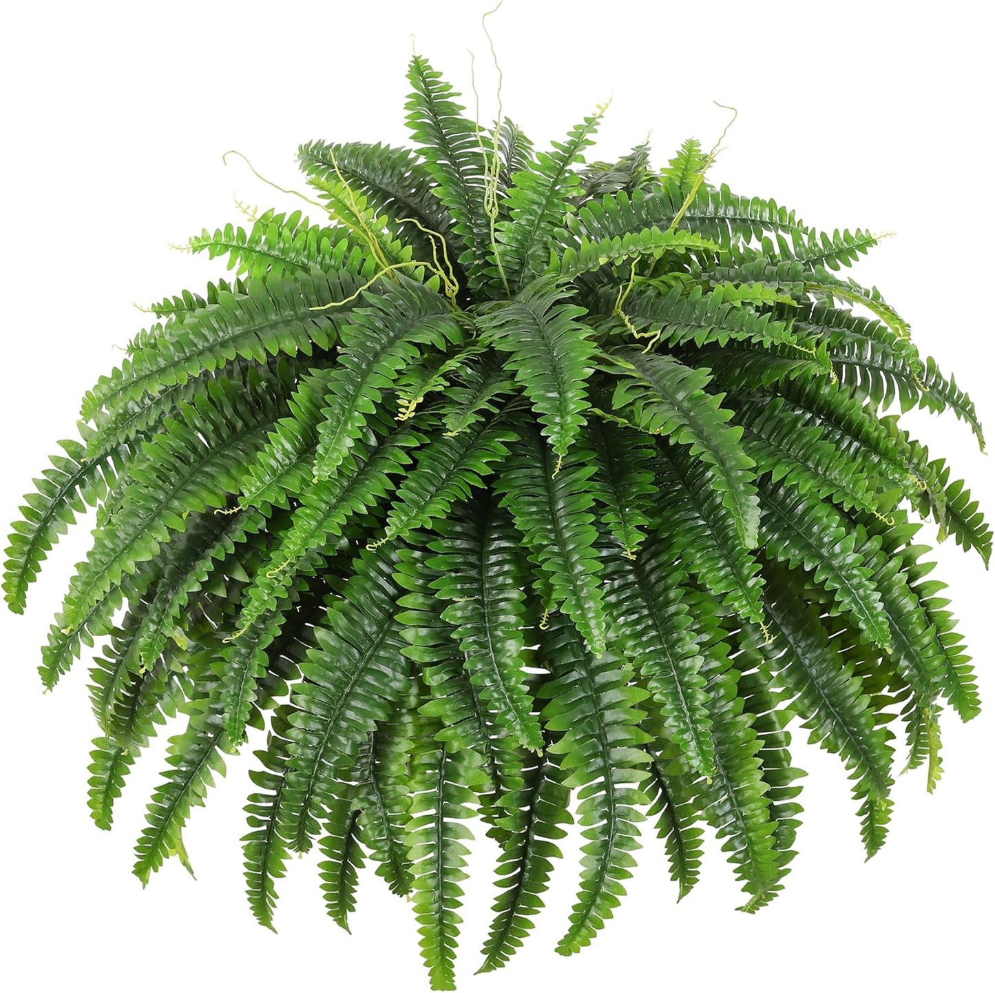 Single Silky Artificial Boston Fern Bush, 49Inch Large Artificial Ferns for Outdoors, Large Faux Ferns