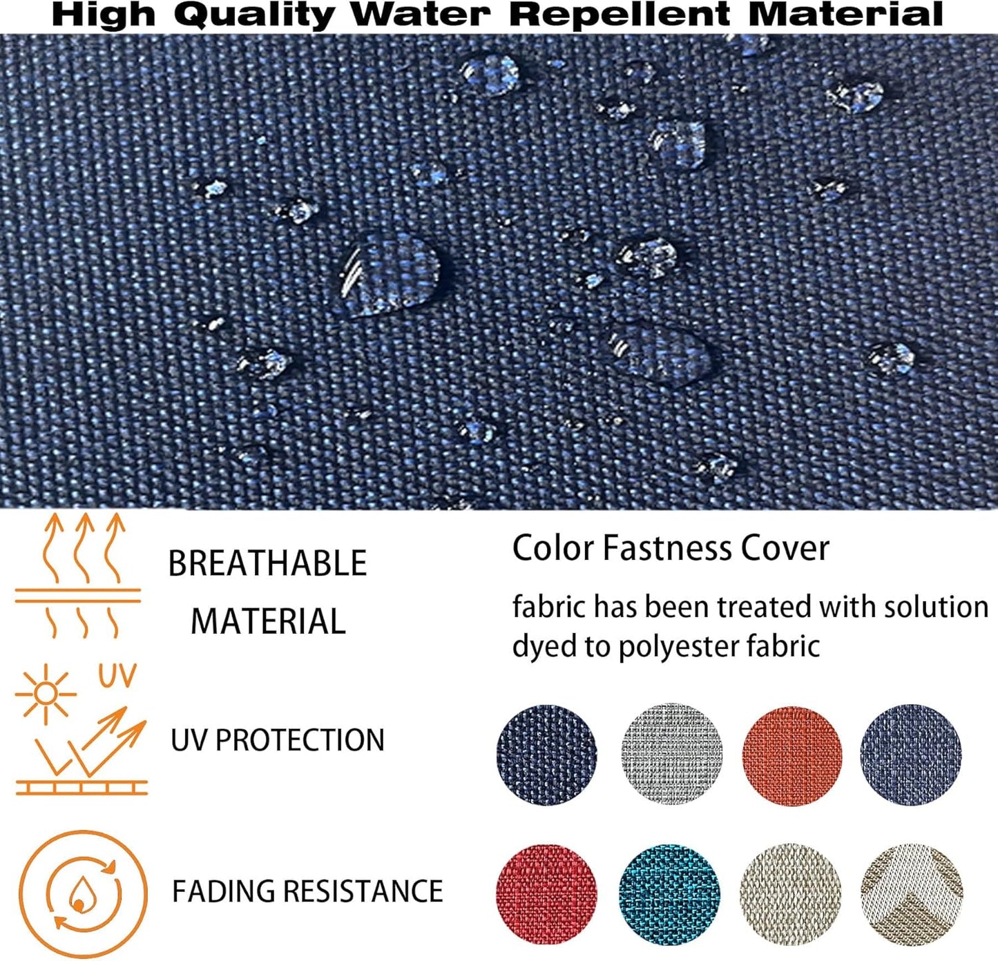 24x24 inch Outdoor/Indoor Deep Seat Patio Cushions Set of 2 Deep Seat Bottom Resilient Foam Filling