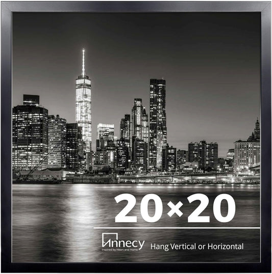 Annecy 20x20 Picture Frame Black（1 Pack）, 20 x 20 Picture Frame for Wall Decoration