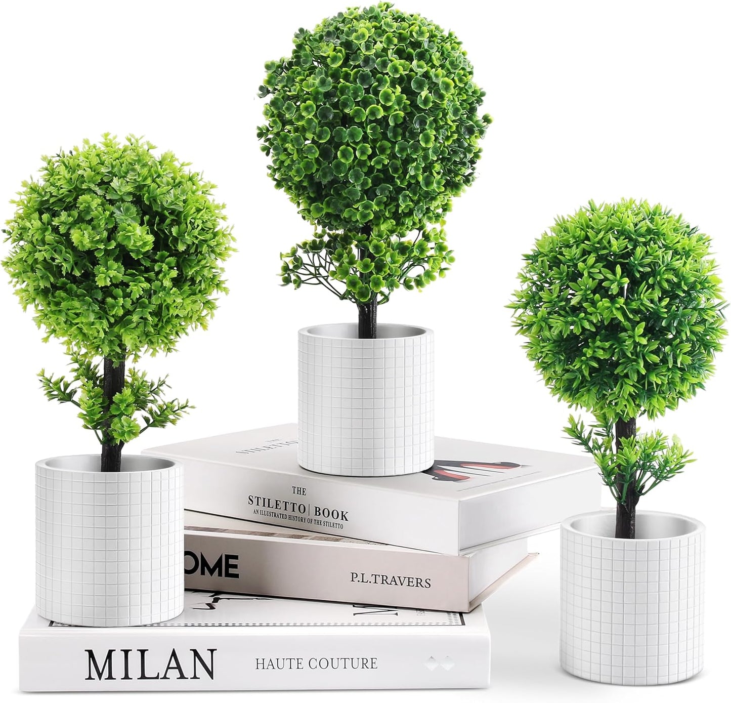 3 Pack Small Fake Plant 11" Desk Plant Artificial Potted Boxwood Plants Indoor for Table Desk