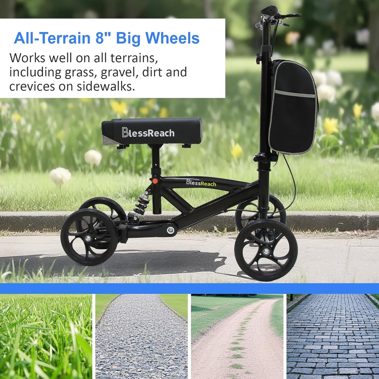 Steerable Knee Walker Deluxe Medical Scooter for Foot Injuries Compact Crutches