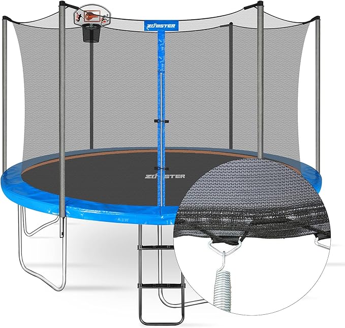 Trampoline Replacement Safety Enclosure Net for 6 Straight Poles Round Frame Trampolines