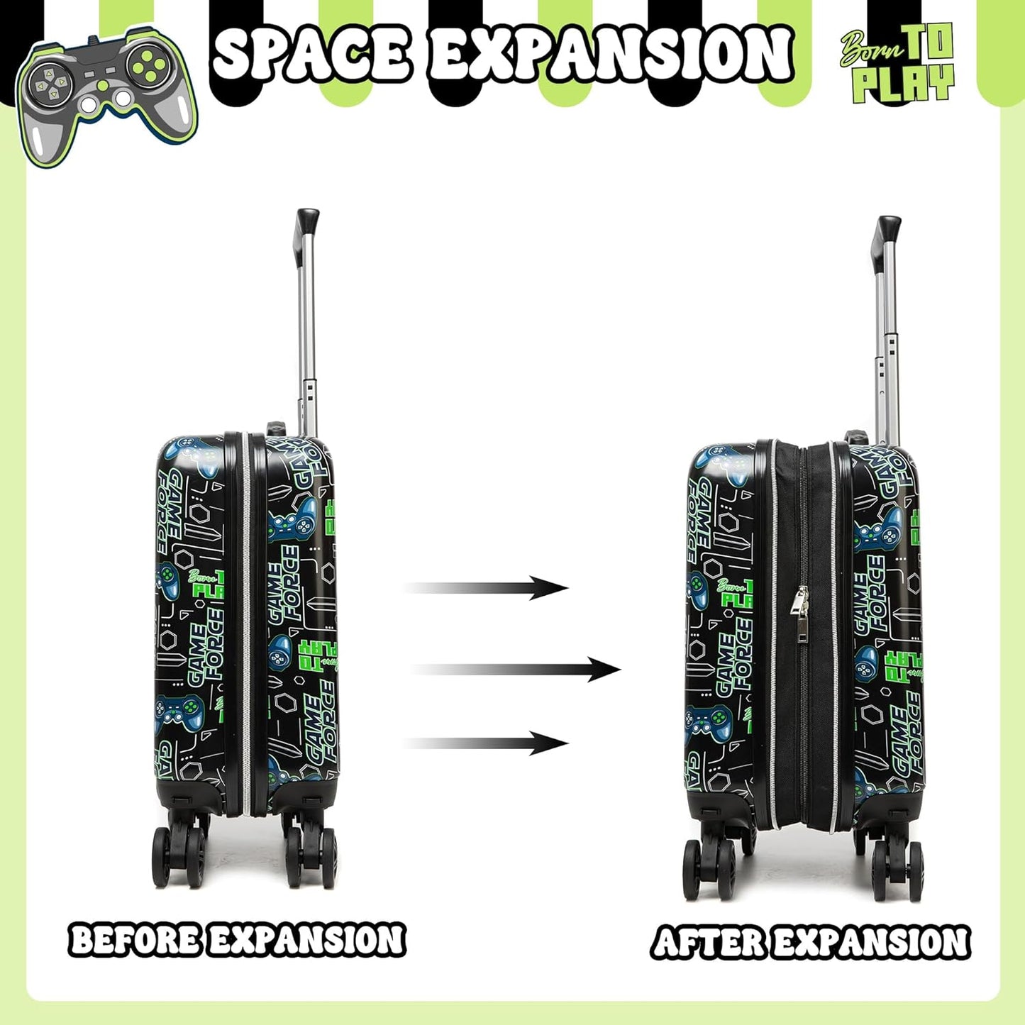 Kid’s Luggage Suitcase Set 16’’ Hardside Luggage with Spinner Wheels