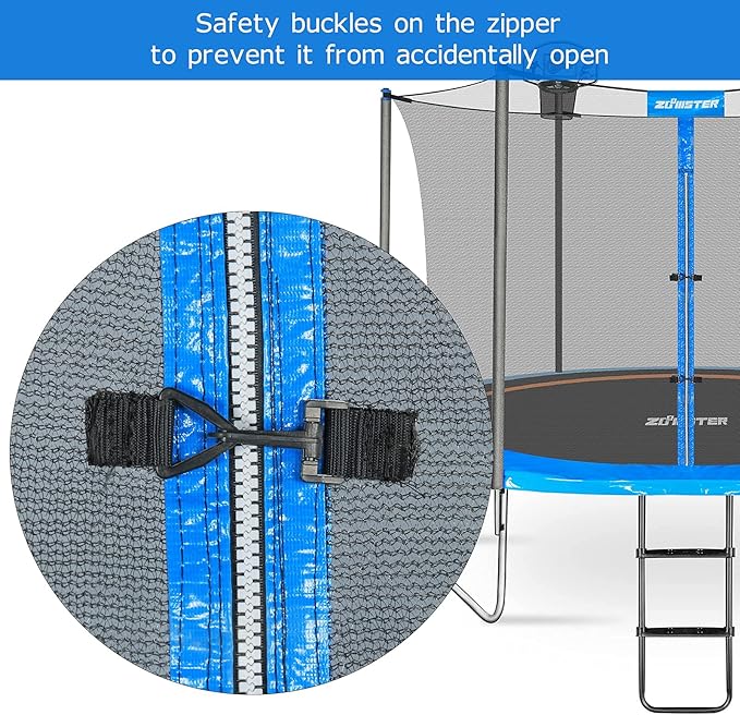 Trampoline Replacement Safety Enclosure Net for 6 Straight Poles Round Frame Trampolines