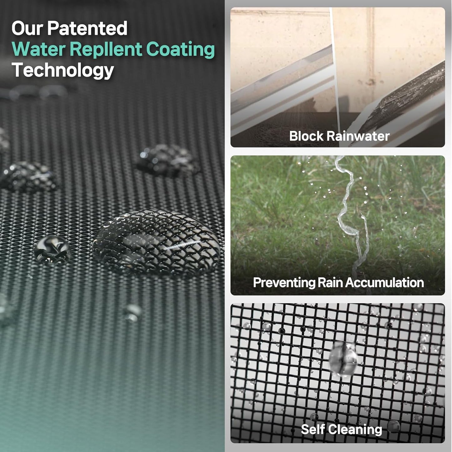 Premium Window Screen Replacement DIY KIT 39"51" Blocks Rain, Pet Scratch, Pollen