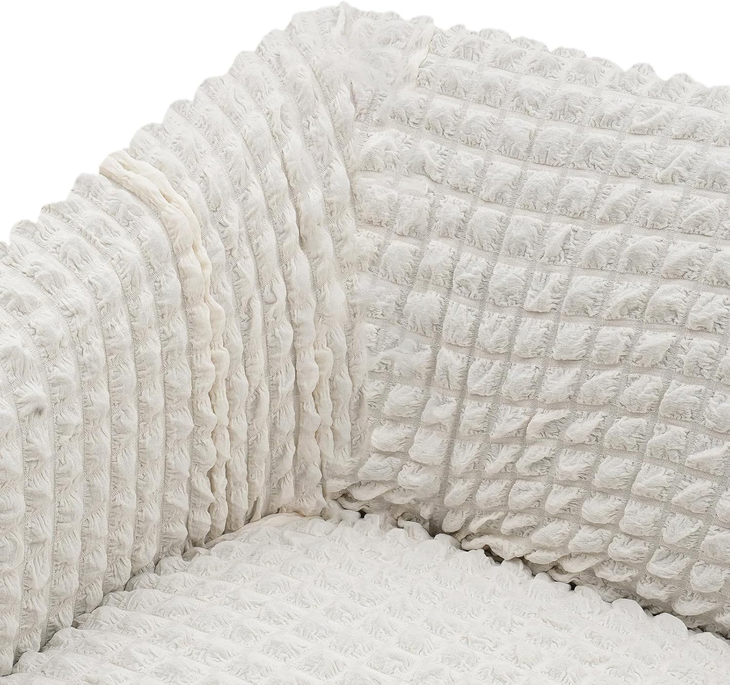Couch Covers Armchair Stretch Slipcover (Cream White, Small)
