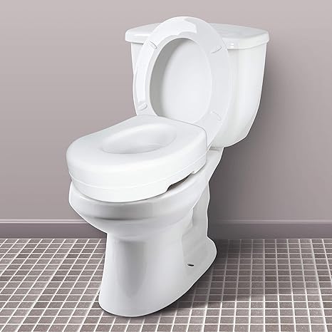 Carex Toilet Seat Riser - Adds 5 Inch of Height to Toilet - Raised Toilet Seat With 300 Pd Capacity
