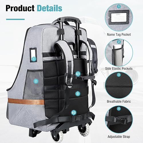 Upgraded Car Seat Travel Bag with Wheels, Car Seat Bags for Air Travel
