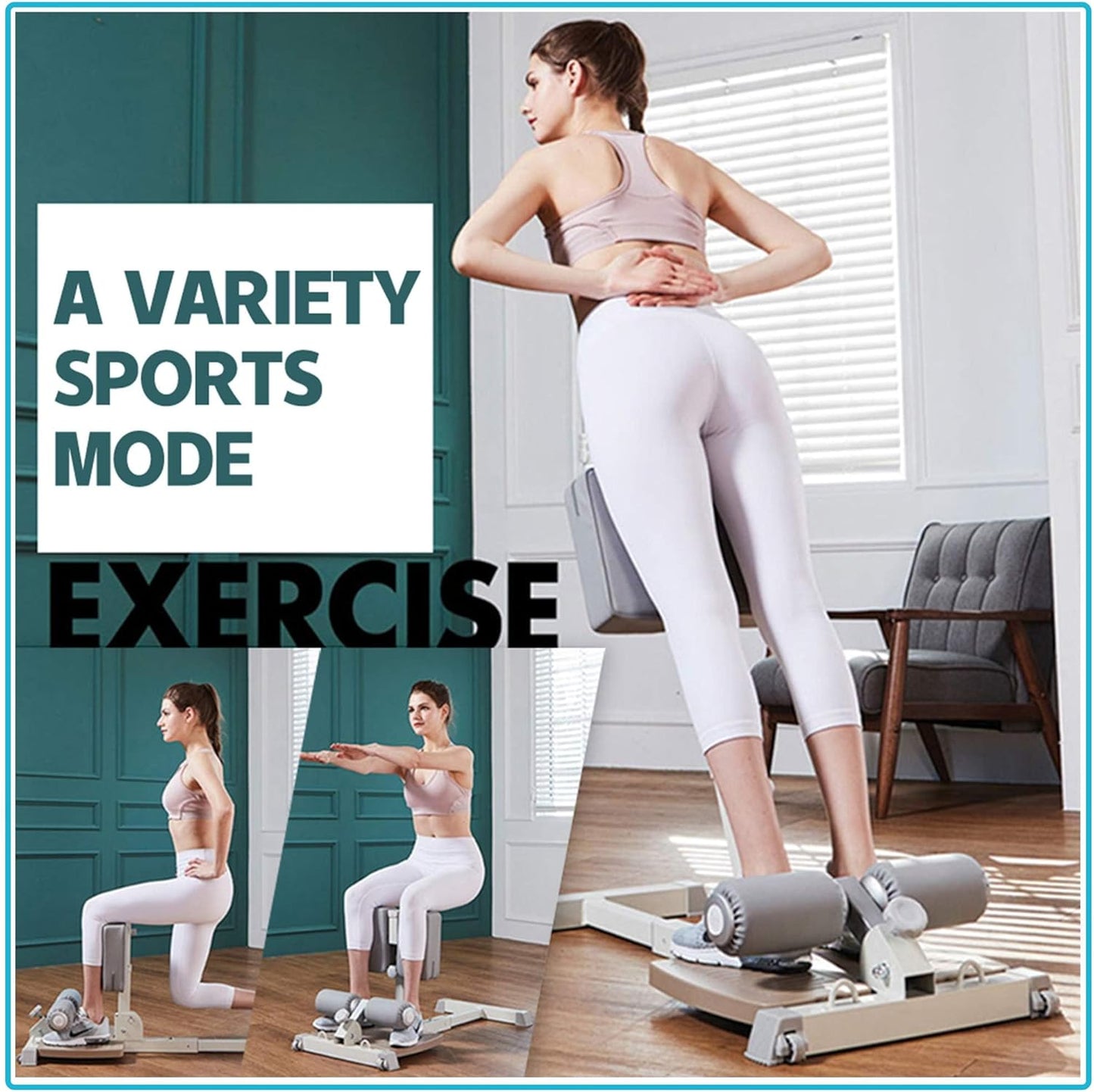 leikefitness Deluxe Multi-Function Deep Sissy Squat Bench Home Gym Workout Station Leg Exercise