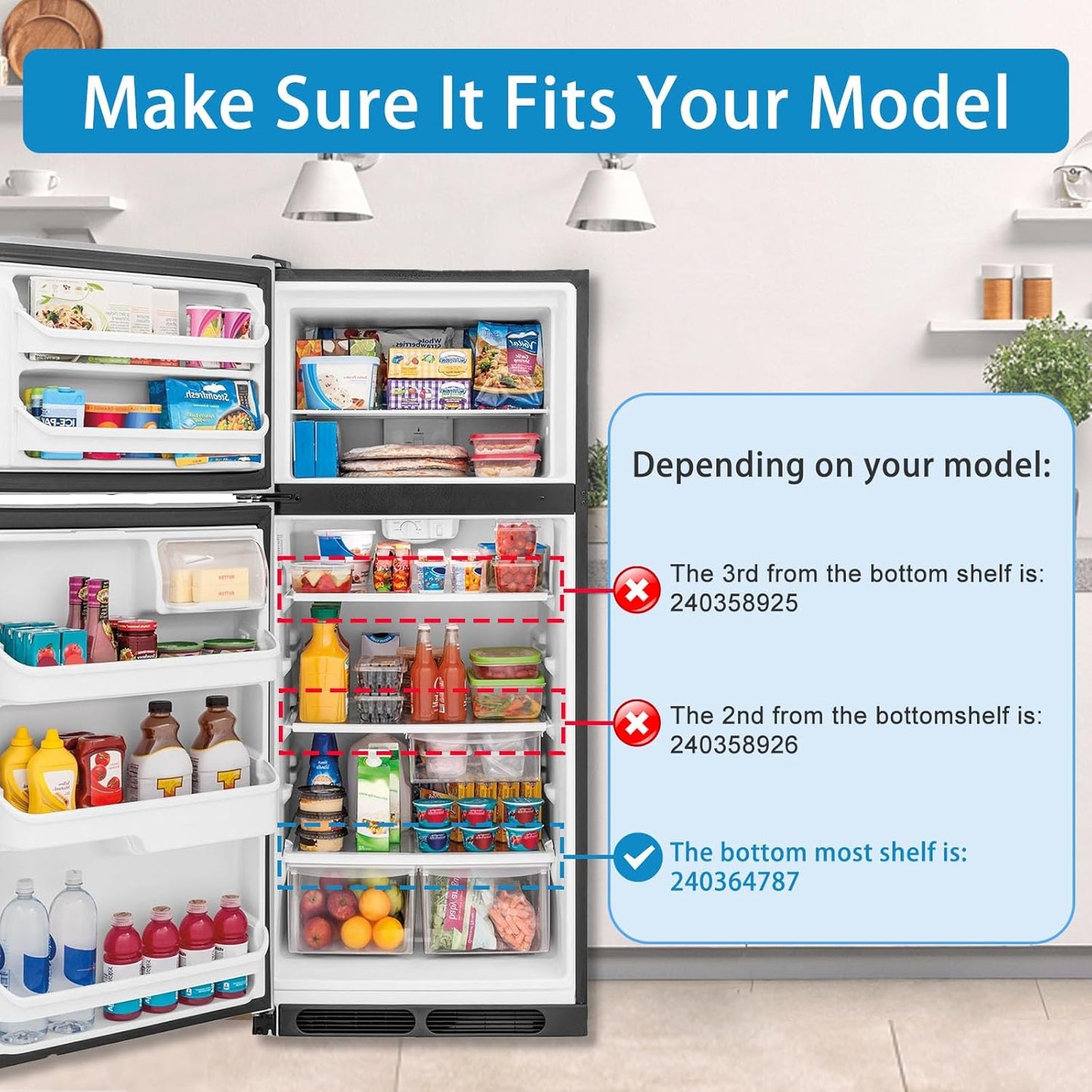 240364787 Refrigerator Crisper Drawer Cover Frame Crisper Pan Cover Compatible with Frigidaire Refrigerator