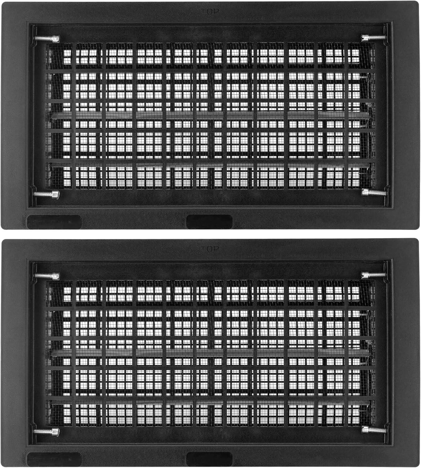 8" x 16" Automatic Foundation Vent for Ventilating Crawl Space Replacement Auto Air Vent, Black, 2 Pack