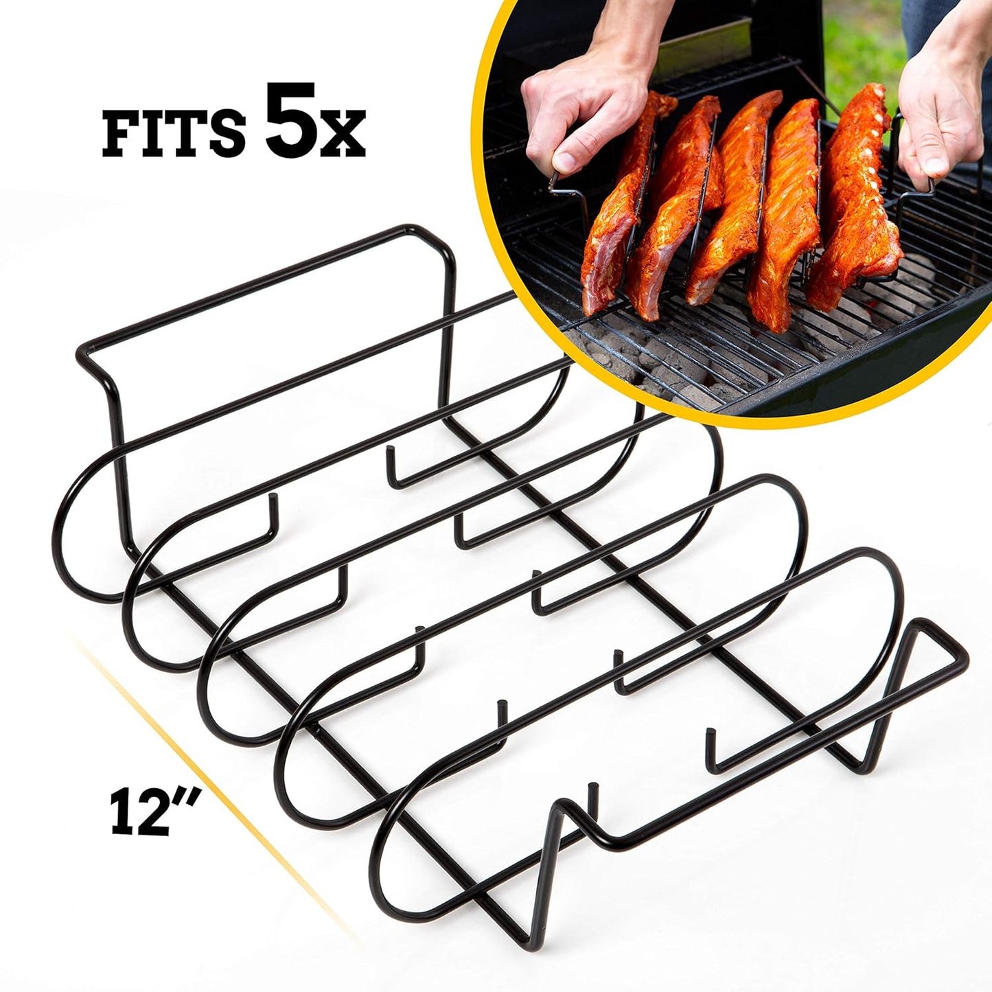 MOUNTAIN GRILLERS BBQ Rib Racks for Smoking, Gas Smoker or Charcoal Grill