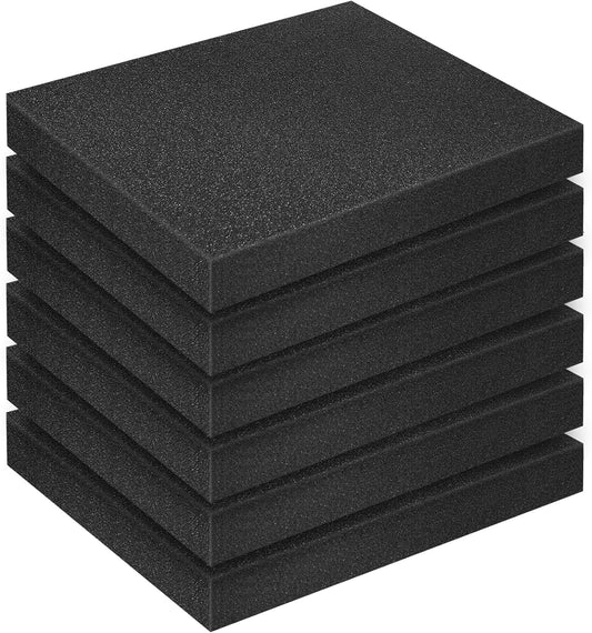 6 Pcs Polyurethane Foam Sheet, 16 x 12 x 1.75 Inch Foam Inserts for Cases Cuttable Foam