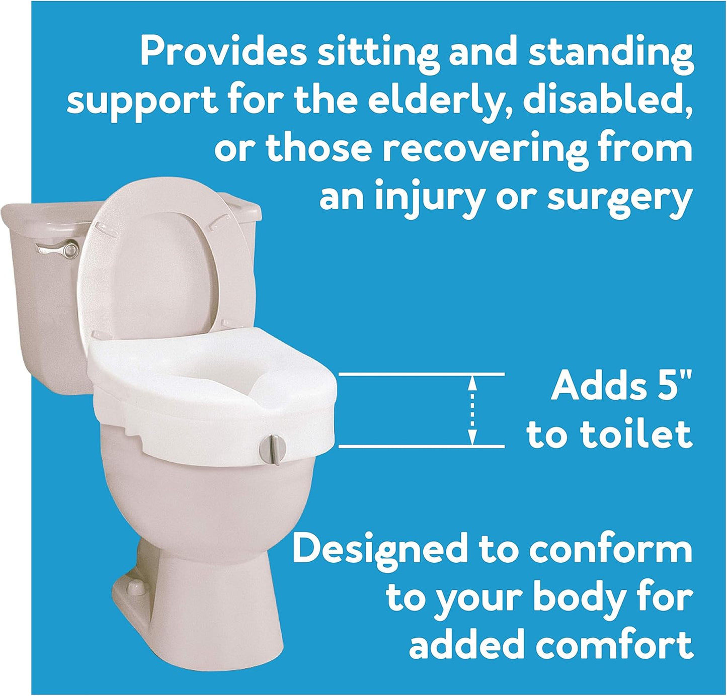 Carex E-Z Lock Raised Toilet Seat and Toilet Riser