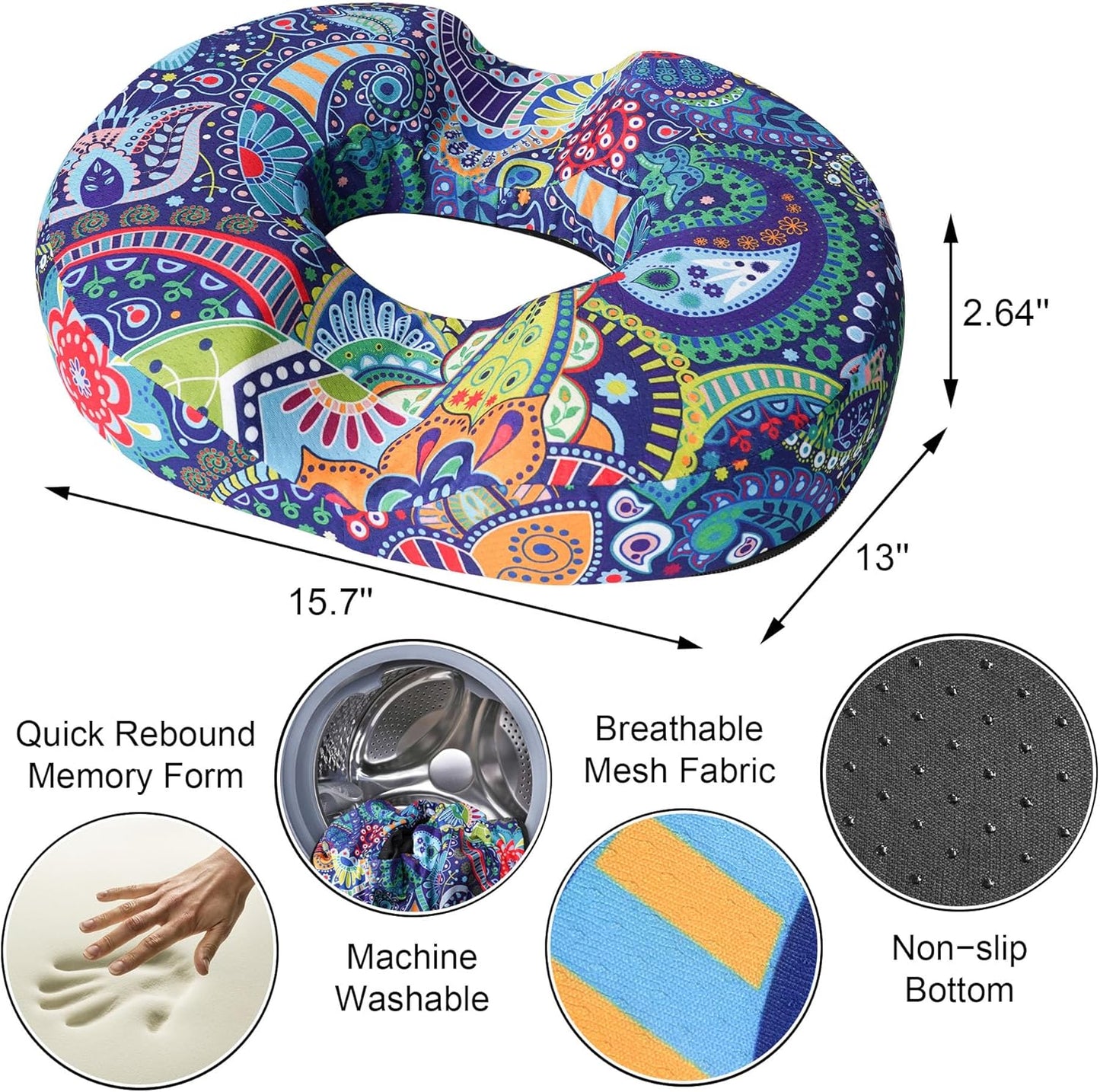 Donut Pillow Seat Cushion for Tailbone, Home Office Chair Cushion for Long Sitting Work