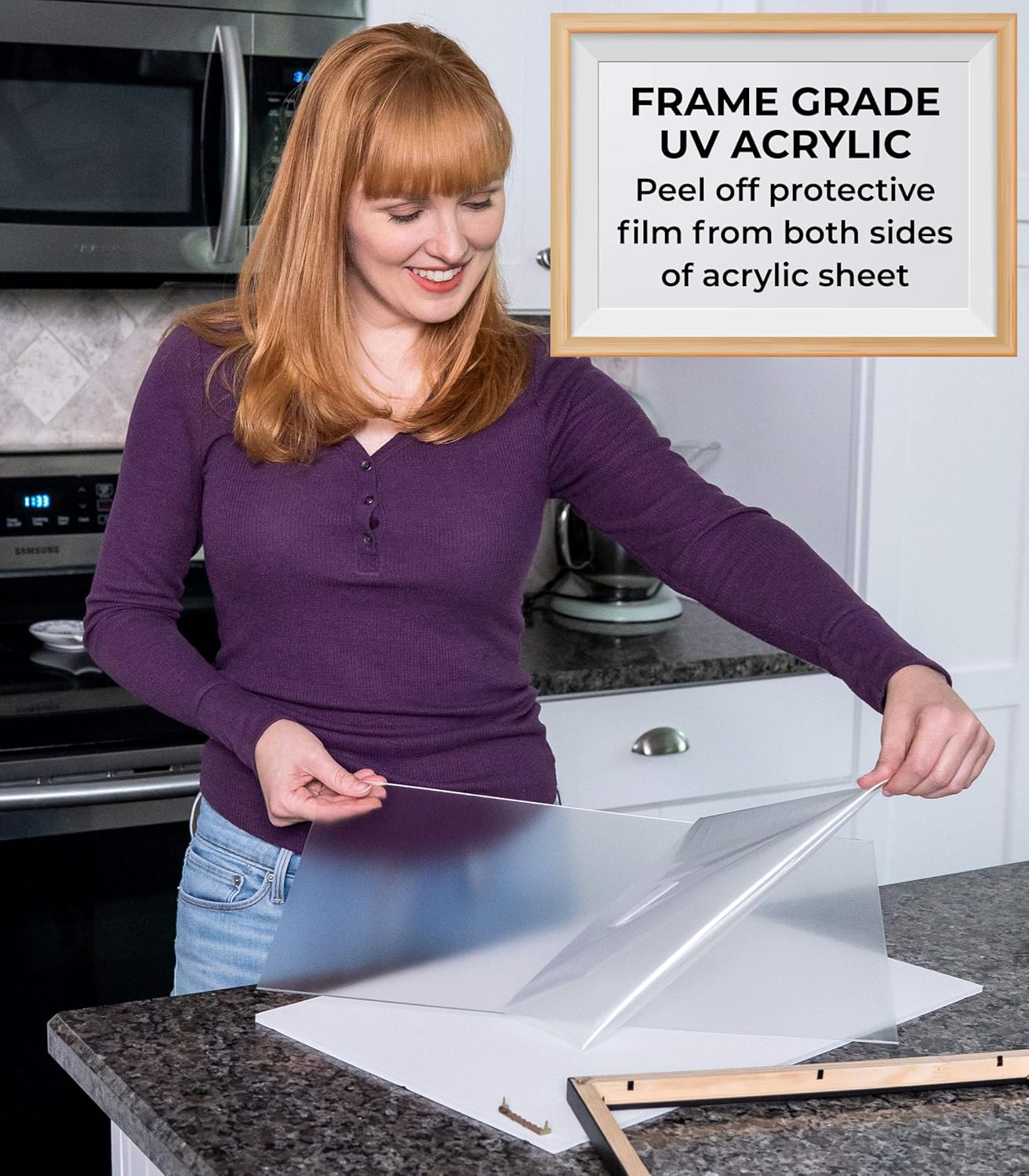 CountryArtHouse 32x12 Frame Gold Solid Wood Picture Frame