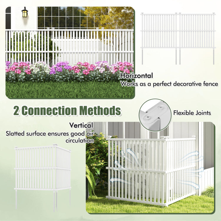 Air Conditioner Fence Panel with Metal Ground Stakes for Outside