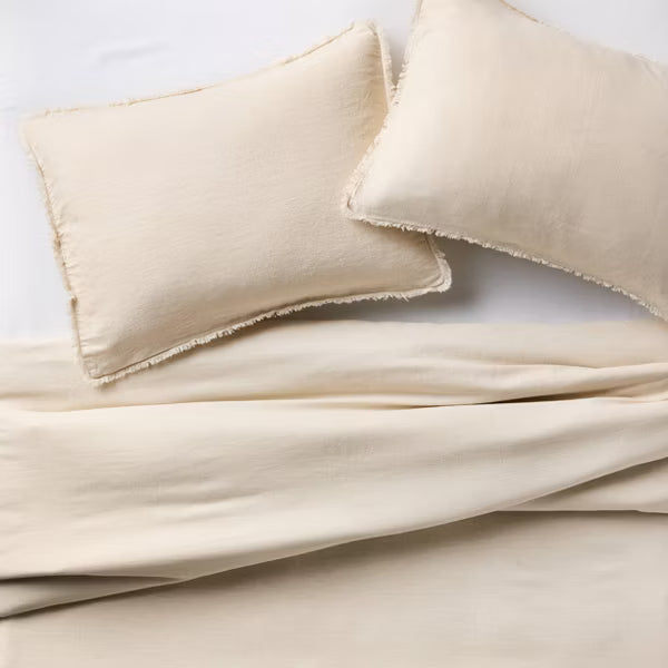Heavyweight Linen Blend Comforter & Sham Set - Full/Queen