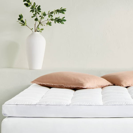 Premium Queen Cooling 4" Dual Layer Memory Foam Mattress Topper - Casaluna