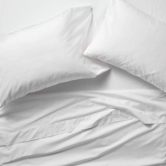 400 Thread Count Percale Sheet Set, King - White