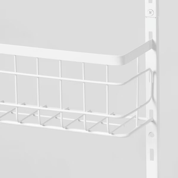 4 Tier Over-The-Door Storage Rack - Adjustable Shelves, White Steel, Over Door Organizer