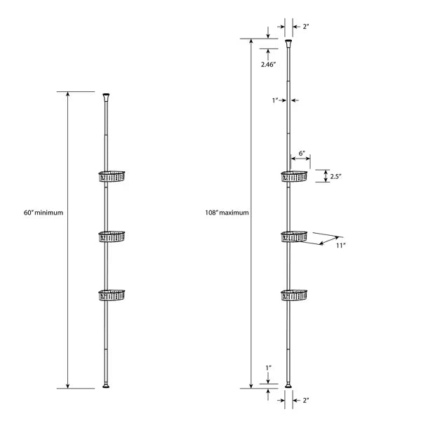 Steel Corner Tension Pole Caddy - Room Essentials