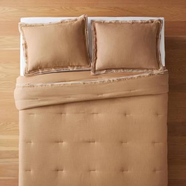King - Double Flange Merrow Stitch Comforter & Sham Set